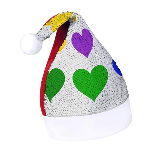 Orangene Katzen-Weihnachtsmütze, Neujahrsmütze, extra dick, Plüsch, Weihnachtsmütze, Weihnachtsmannmützen für Feiertage, Partys, rot-bunte Regenbogenherzen, Größe 7–8 Orangene Katzen-Weihnachtsmütze, Neujahrsmütze, extra dick, Plüsch, Weihnachtsmütze, Weihnachtsmannmützen für Feiertage, Partys, rot-bunte Regenbogenherzen, Größe 7–8 von LYHVSFJW