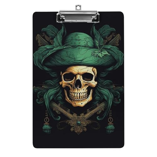 Piratenschädel-Klemmbrett, leichtes Acryl-Klemmbrett für Standard-A4-Briefgröße, 21,6 x 31,8 cm, Büro-Klemmbrett mit flachem Metallclip, niedliche hängende Klemmbretter für die Arbeit Piratenschädel-Klemmbrett, leichtes Acryl-Klemmbrett für Standard-A4-Briefgröße, 21,6 x 31,8 cm, Büro-Klemmbrett mit flachem Metallclip, niedliche hängende Klemmbretter für die Arbeit von LYHVSFJW