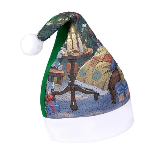 Schlafende Kätzchen, Weihnachtsmütze, Neujahrsmütze, extra dick, Plüsch, Weihnachtsmütze, Weihnachtsmannmütze, für Feiertage, Partys, grün-schlafende Maus, 7–8 Schlafende Kätzchen, Weihnachtsmütze, Neujahrsmütze, extra dick, Plüsch, Weihnachtsmütze, Weihnachtsmannmütze, für Feiertage, Partys, grün-schlafende Maus, 7–8 von LYHVSFJW