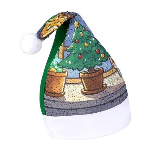Schlafende Kätzchen, Weihnachtsmütze, Neujahrsmütze, extra dick, Plüsch, Weihnachtsmütze, Weihnachtsmannmützen für Feiertage, Partys, grüne Fensterbank, Weihnachtsbaum, 7–8 Schlafende Kätzchen, Weihnachtsmütze, Neujahrsmütze, extra dick, Plüsch, Weihnachtsmütze, Weihnachtsmannmützen für Feiertage, Partys, grüne Fensterbank, Weihnachtsbaum, 7–8 von LYHVSFJW
