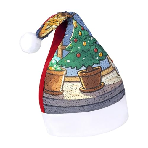 Schlafende Kätzchen, Weihnachtsmütze, Neujahrsmütze, extra dick, Plüsch, Weihnachtsmütze, Weihnachtsmannmützen für Feiertage, Partys, rote Fensterbank, Weihnachtsbaum, 7–8 Schlafende Kätzchen, Weihnachtsmütze, Neujahrsmütze, extra dick, Plüsch, Weihnachtsmütze, Weihnachtsmannmützen für Feiertage, Partys, rote Fensterbank, Weihnachtsbaum, 7–8 von LYHVSFJW