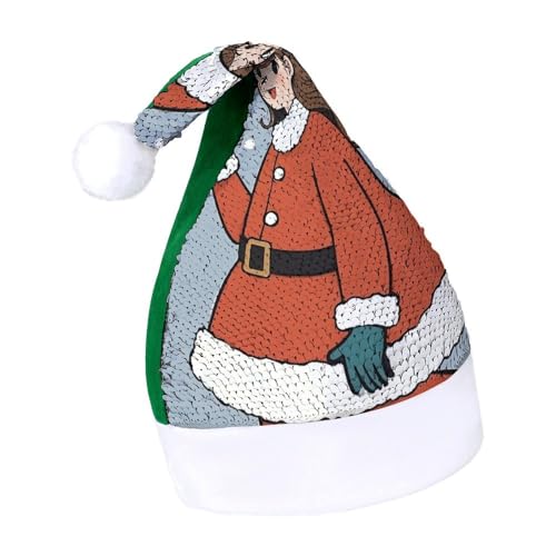 Schlafende Kätzchen-Weihnachtsmütze, Neujahrsmütze, extra dick, Plüsch, Weihnachtsmannmütze, Weihnachtsmannmütze, für Feiertage, Partys, grüne Damen-Weihnachtskleidung, Größe 7–8 Schlafende Kätzchen-Weihnachtsmütze, Neujahrsmütze, extra dick, Plüsch, Weihnachtsmannmütze, Weihnachtsmannmütze, für Feiertage, Partys, grüne Damen-Weihnachtskleidung, Größe 7–8 von LYHVSFJW