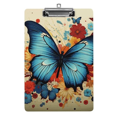 Schmetterling-Klemmbrett, leichtes Acryl-Klemmbrett für Standard-A4-Briefgröße, 21,6 x 31,8 cm, Büro-Klemmbrett mit flachem Metallclip, niedliche hängende Klemmbretter für die Arbeit Schmetterling-Klemmbrett, leichtes Acryl-Klemmbrett für Standard-A4-Briefgröße, 21,6 x 31,8 cm, Büro-Klemmbrett mit flachem Metallclip, niedliche hängende Klemmbretter für die Arbeit von LYHVSFJW