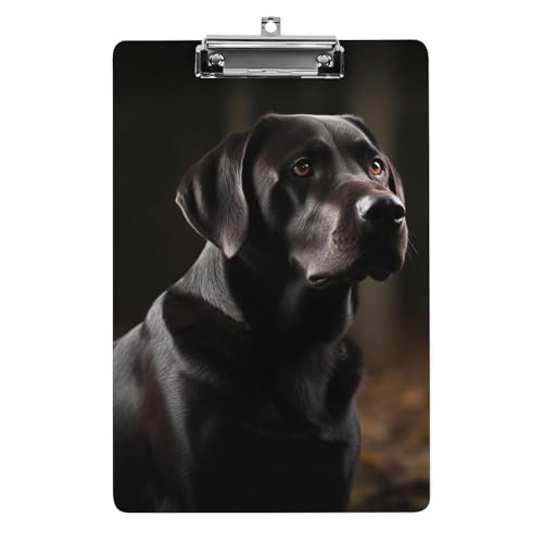 Schwarzes Labrador-Klemmbrett, leichtes Acryl-Klemmbrett für Standard-A4-Briefgröße, 21,6 x 31,8 cm, Büro-Klemmbrett mit flachem Metallclip, niedliche hängende Klemmbretter für die Arbeit Schwarzes Labrador-Klemmbrett, leichtes Acryl-Klemmbrett für Standard-A4-Briefgröße, 21,6 x 31,8 cm, Büro-Klemmbrett mit flachem Metallclip, niedliche hängende Klemmbretter für die Arbeit von LYHVSFJW