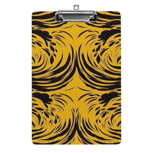 Senfgelbes und schwarzes Klemmbrett, leichtes Acryl-Klemmbrett für Standard-A4-Briefgröße, 21,6 x 31,8 cm, Büro-Klemmbrett mit flachem Metallclip, niedliche hängende Klemmbretter für die Arbeit Senfgelbes und schwarzes Klemmbrett, leichtes Acryl-Klemmbrett für Standard-A4-Briefgröße, 21,6 x 31,8 cm, Büro-Klemmbrett mit flachem Metallclip, niedliche hängende Klemmbretter für die Arbeit von LYHVSFJW