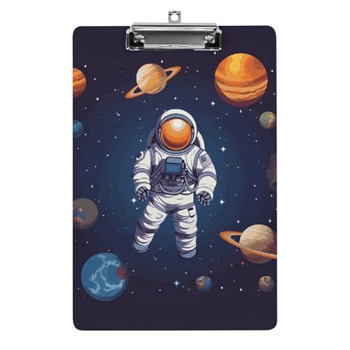 Space Astronaut Klemmbrett, leichtes Acryl-Klemmbrett für Standard-A4-Briefgröße, 21,6 x 31,8 cm, Büro-Klemmbrett mit flachem Metallclip, niedliche hängende Klemmbretter für die Arbeit Space Astronaut Klemmbrett, leichtes Acryl-Klemmbrett für Standard-A4-Briefgröße, 21,6 x 31,8 cm, Büro-Klemmbrett mit flachem Metallclip, niedliche hängende Klemmbretter für die Arbeit von LYHVSFJW