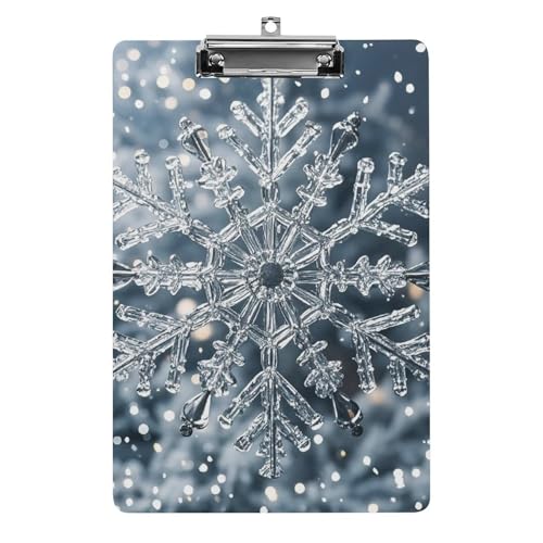 Transparentes Schneeflocken-Klemmbrett, leichtes Acryl-Klemmbrett für Standard-A4-Briefgröße, 21,6 x 31,8 cm, Büro-Klemmbrett mit flachem Metallclip, niedliche hängende Klemmbretter für die Arbeit Transparentes Schneeflocken-Klemmbrett, leichtes Acryl-Klemmbrett für Standard-A4-Briefgröße, 21,6 x 31,8 cm, Büro-Klemmbrett mit flachem Metallclip, niedliche hängende Klemmbretter für die Arbeit von LYHVSFJW