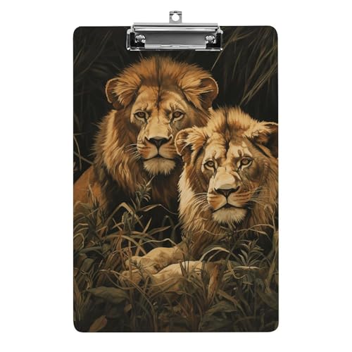 Two Lions Klemmbrett, leichtes Acryl-Klemmbrett für Standard-A4-Briefgröße, 21,6 x 31,8 cm, Büro-Klemmbrett mit flachem Metallclip, niedliche hängende Klemmbretter für die Arbeit Two Lions Klemmbrett, leichtes Acryl-Klemmbrett für Standard-A4-Briefgröße, 21,6 x 31,8 cm, Büro-Klemmbrett mit flachem Metallclip, niedliche hängende Klemmbretter für die Arbeit von LYHVSFJW