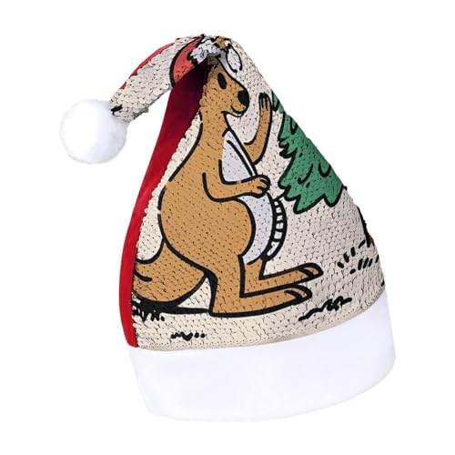 Weihnachtsmütze, Weihnachtsmannmütze, extra dick, Plüsch, Weihnachtsmannmütze, Weihnachtsmannmütze, für Feiertage, Partys, rotes Känguru, Größe 7–8 Weihnachtsmütze, Weihnachtsmannmütze, extra dick, Plüsch, Weihnachtsmannmütze, Weihnachtsmannmütze, für Feiertage, Partys, rotes Känguru, Größe 7–8 von LYHVSFJW