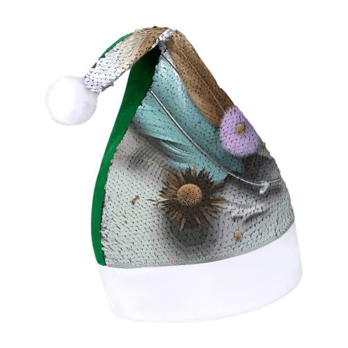 Weihnachtsmütze für Damen, die Katzen lieben, Weihnachtsmannmütze, Neujahrsmütze, extra dick, Plüsch, Weihnachtsmütze, Weihnachtsmannmütze, für Feiertage, Partys, grüne Federblumen, Größe 7–8 Weihnachtsmütze für Damen, die Katzen lieben, Weihnachtsmannmütze, Neujahrsmütze, extra dick, Plüsch, Weihnachtsmütze, Weihnachtsmannmütze, für Feiertage, Partys, grüne Federblumen, Größe 7–8 von LYHVSFJW