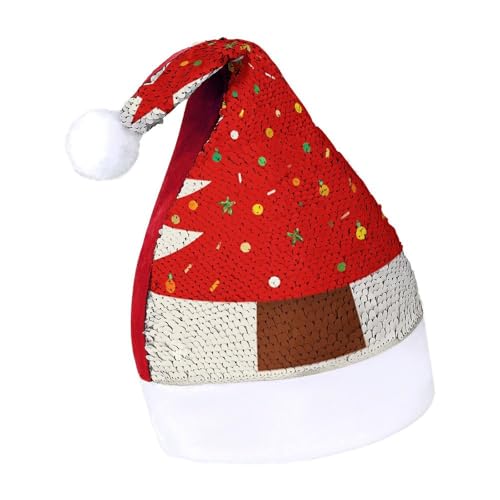 Weihnachtsmütze mit Regenbogen-Herz-Muster, extra dick, Plüsch, Weihnachtsmütze, Weihnachtsmannmütze, für Feiertage, Partys, Rot, Weihnachtsbaum, Rot, Größe 7–8 Weihnachtsmütze mit Regenbogen-Herz-Muster, extra dick, Plüsch, Weihnachtsmütze, Weihnachtsmannmütze, für Feiertage, Partys, Rot, Weihnachtsbaum, Rot, Größe 7–8 von LYHVSFJW