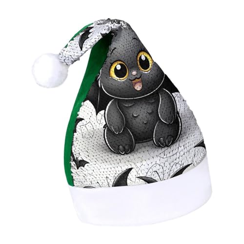 Weihnachtsmütze mit Weihnachtsmann, Schneemann, Rentier, Weihnachtsmannmütze, Neujahrsmütze, extra dick, Plüsch, Weihnachtsmütze, Weihnachtsmannmütze, für Feiertage, Partys, grün-niedliche Fledermaus, Weihnachtsmütze mit Weihnachtsmann, Schneemann, Rentier, Weihnachtsmannmütze, Neujahrsmütze, extra dick, Plüsch, Weihnachtsmütze, Weihnachtsmannmütze, für Feiertage, Partys, grün-niedliche Fledermaus, von LYHVSFJW