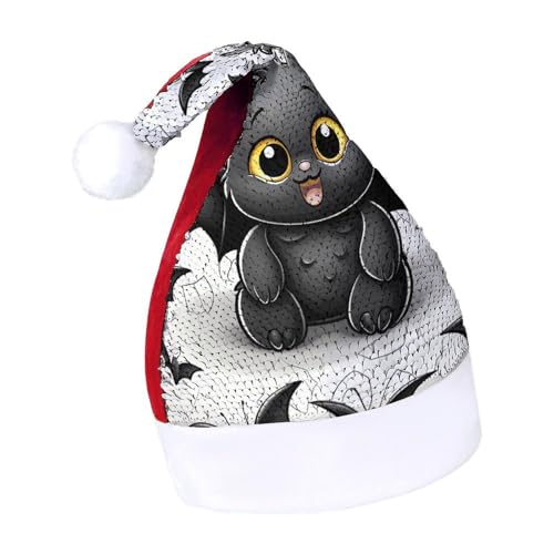 Weihnachtsmütze mit Weihnachtsmann, Schneemann, Rentier, Weihnachtsmannmütze, Neujahrsmütze, extra dick, Plüsch, Weihnachtsmütze, Weihnachtsmannmützen für Feiertagsfeiern, rot-süße Fledermaus, 7–8 Weihnachtsmütze mit Weihnachtsmann, Schneemann, Rentier, Weihnachtsmannmütze, Neujahrsmütze, extra dick, Plüsch, Weihnachtsmütze, Weihnachtsmannmützen für Feiertagsfeiern, rot-süße Fledermaus, 7–8 von LYHVSFJW