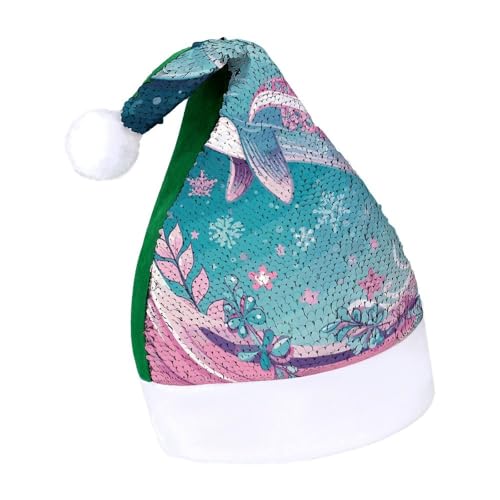 Weihnachtsmütze mit Weihnachtsmann, Schneemann, Rentier, Weihnachtsmannmütze, extra dick, Plüsch, Weihnachtsmütze, Weihnachtsmannmütze, für Feiertage, Partys, grün-niedlicher Delfin-Schneeflocke, 7–8 Weihnachtsmütze mit Weihnachtsmann, Schneemann, Rentier, Weihnachtsmannmütze, extra dick, Plüsch, Weihnachtsmütze, Weihnachtsmannmütze, für Feiertage, Partys, grün-niedlicher Delfin-Schneeflocke, 7–8 von LYHVSFJW
