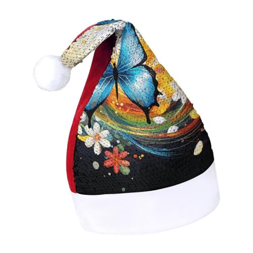 Weihnachtsmütze mit Weihnachtsmann, Schneemann, Rentier, Weihnachtsmannmütze, extra dick, Plüsch, Weihnachtsmütze, Weihnachtsmannmützen für Feiertagspartys, Rot-bunt mit Schmetterling, Größe 7–8 Weihnachtsmütze mit Weihnachtsmann, Schneemann, Rentier, Weihnachtsmannmütze, extra dick, Plüsch, Weihnachtsmütze, Weihnachtsmannmützen für Feiertagspartys, Rot-bunt mit Schmetterling, Größe 7–8 von LYHVSFJW