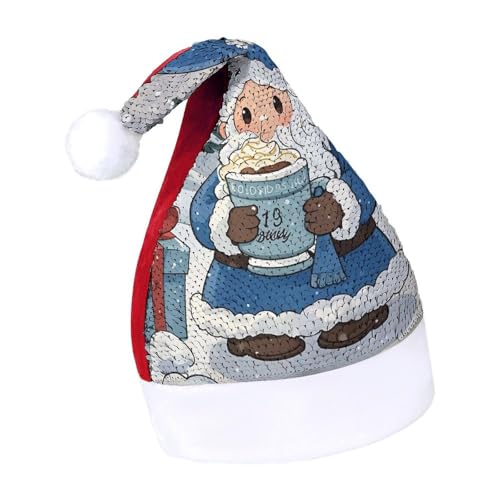 Weihnachtsmütze mit schlafendem Kätzchen, Weihnachtsmannmütze, extra dick, Plüsch, Weihnachtsmütze, Weihnachtsmannmütze, für Feiertage, Partys, Rot-Schneekaffee, Größe 7–8 Weihnachtsmütze mit schlafendem Kätzchen, Weihnachtsmannmütze, extra dick, Plüsch, Weihnachtsmütze, Weihnachtsmannmütze, für Feiertage, Partys, Rot-Schneekaffee, Größe 7–8 von LYHVSFJW