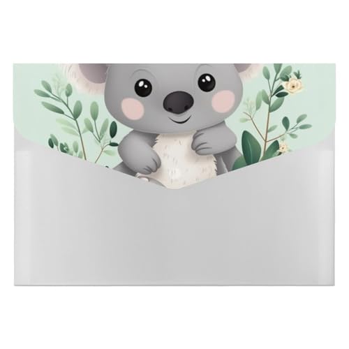 Aktenordner aus Kunststoff, Koala-Druck, Aktenordner, Briefgröße, tragbare Ordner, bedruckter Ordner, Organizer für Zuhause und Büro von LYHVSFZQ