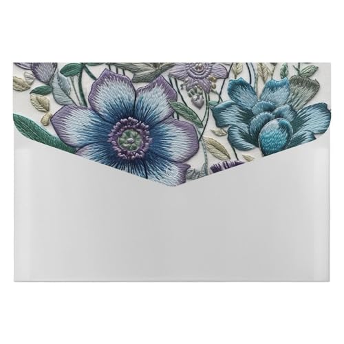 Aktenordner aus Kunststoff, blau, lila, Blumen, bedruckt, Briefgröße, tragbare Ordner, bedruckter Aktenordner für Zuhause und Büro Aktenordner aus Kunststoff, blau, lila, Blumen, bedruckt, Briefgröße, tragbare Ordner, bedruckter Aktenordner für Zuhause und Büro von LYHVSFZQ