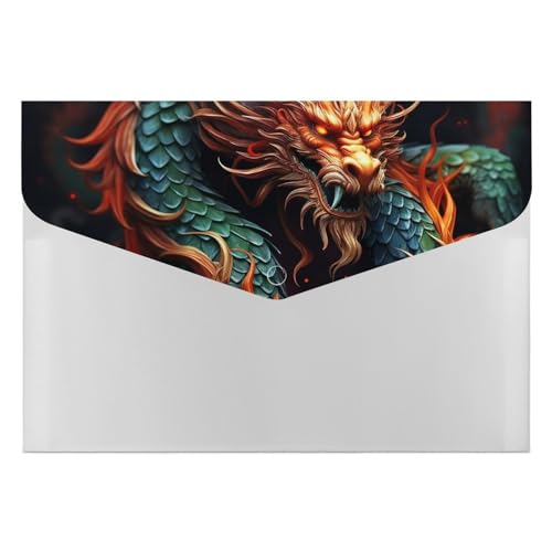 Aktenordner aus Kunststoff, chinesischer Drache, bedruckt, Briefgröße, tragbare Ordner, bedruckter Aktenordner für Zuhause und Büro Aktenordner aus Kunststoff, chinesischer Drache, bedruckt, Briefgröße, tragbare Ordner, bedruckter Aktenordner für Zuhause und Büro von LYHVSFZQ