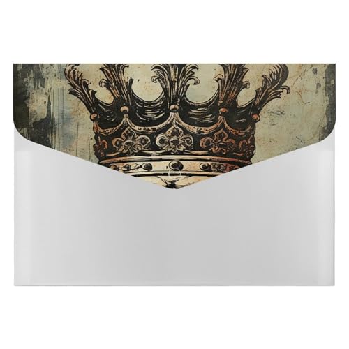 Aktenordner aus Kunststoff, elegant, Totenkopf-Krone, bedruckt, Briefgröße, tragbare Ordner, bedruckter Aktenordner für Zuhause und Büro von LYHVSFZQ