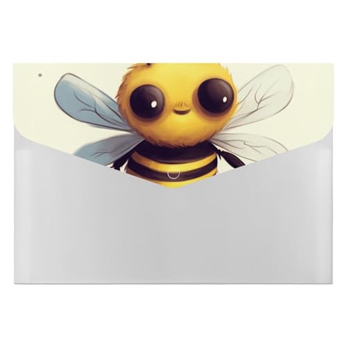 Aktenordner aus Kunststoff, mit niedlichem Bienen-Druck, Briefform, tragbare Ordner, bedruckter Ordner, Organizer für Zuhause und Büro von LYHVSFZQ