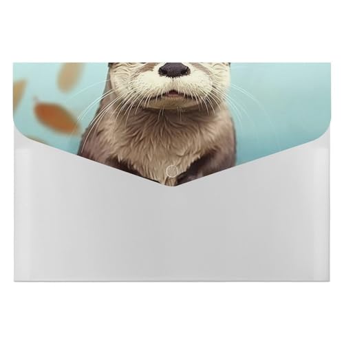 Aktenordner aus Kunststoff, niedlicher Otter-Druck, Aktenordner, Briefgröße, tragbare Ordner, bedruckter Ordner, Organizer für Zuhause und Büro von LYHVSFZQ