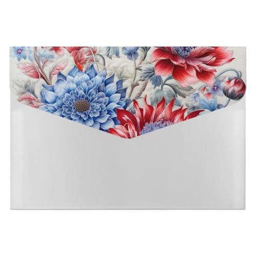 Aktenordner aus Kunststoff, rote und blaue Blumen, bedruckt, Aktenordner, Briefgröße, tragbare Ordner, bedruckter Aktenordner für Zuhause und Büro Aktenordner aus Kunststoff, rote und blaue Blumen, bedruckt, Aktenordner, Briefgröße, tragbare Ordner, bedruckter Aktenordner für Zuhause und Büro von LYHVSFZQ