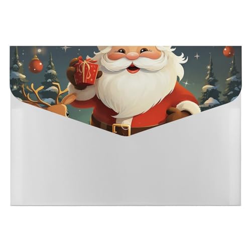 Dokumentenmappen, Kunststoff, Weihnachtsmann, bedruckt, Briefform, tragbare Ordner, bedruckter Aktenordner für Zuhause und Büro Dokumentenmappen, Kunststoff, Weihnachtsmann, bedruckt, Briefform, tragbare Ordner, bedruckter Aktenordner für Zuhause und Büro von LYHVSFZQ