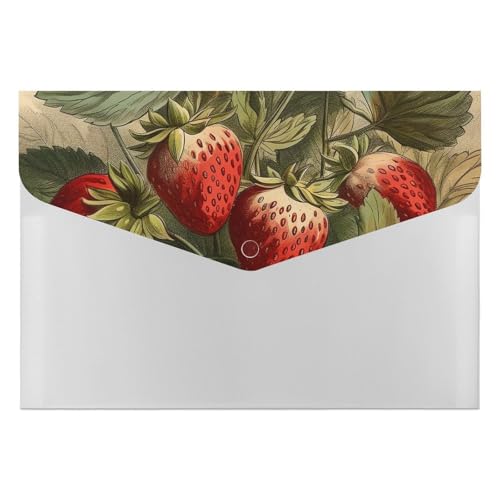 Dokumentenmappen, Kunststoff, rote Erdbeere, bedruckt, Aktenordner, Briefgröße, tragbare Ordner, bedruckter Aktenordner für Zuhause und Büro Dokumentenmappen, Kunststoff, rote Erdbeere, bedruckt, Aktenordner, Briefgröße, tragbare Ordner, bedruckter Aktenordner für Zuhause und Büro von LYHVSFZQ
