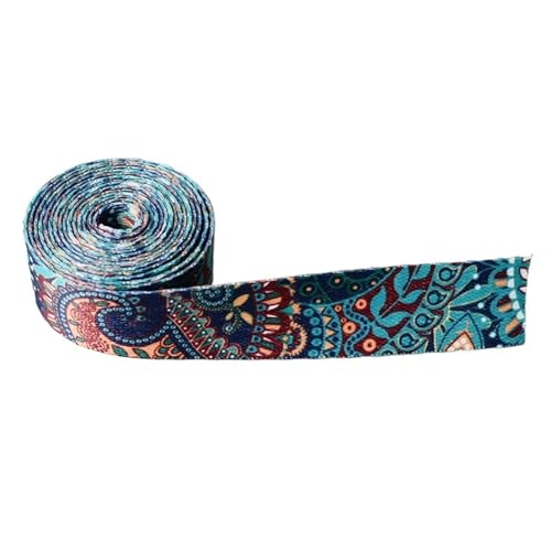 LYHYDMA Gurtband Gurtband, 4,5 m Breite, 25 mm, Gurtband, 18 Farben, Bedruckt, Gurtband, Gepäckgurt, Seil, Hundehalsband, Leine, Geschirr(Blue Ethnic Style) von LYHYDMA