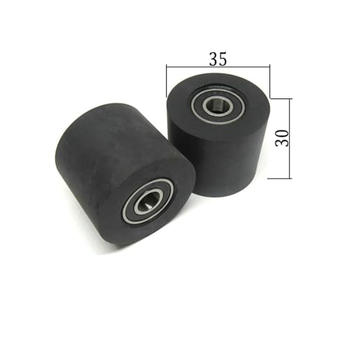 LYHYDMA Kugellager Gummi 4 Stück 635 626 607 698 6800 Doppellagerrad 35 mm Durchmesser 30 mm Länge Beschichtete angetriebene Riemenscheibe Gummirolle(Size 10x35x30mm) von LYHYDMA