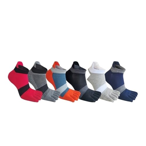 LYHYDMA Zehensocken 5 Paar 5-Finger-Socken, große Baumwolle, gestreift, Netzstoff, helle Farbe, schweißabsorbierend, for Fitness, Fahrrad, Sport, Zehen-Plus-Socken(5 Pairs Multi,EU 39-42) von LYHYDMA