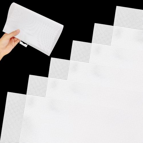 LYLIDIA 14CT Plastic Canvas Sheets 14 Count Kreuzstich Kunststoffgitter 6 Stück Kunststoffgewebe Leinwandblätter für Stickereien, Bastelarbeiten, Strickhäkelprojekte, DIY Taschen, Aquarium Trennwände von LYLIDIA