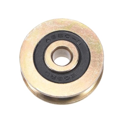 1 Stück U-Nut-Schiebetürrolle, 6 mm Wellenloch, 28,5 mm Durchmesser, Eisen-Gleiträder/Rollen/Riemenscheiben for Möbelbeschläge von LYLNV