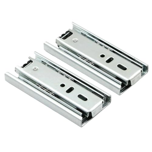 2 Stück Schubladenführungen 10,2 cm, 15,2 cm, 20,3 cm, Schienen for Möbelbeschläge, Schränke, 3 Abschnitte, entfernte Schienenschiene for Schubladen, Mini-Rutsche(Black,6 inch 16cm) von LYLNV
