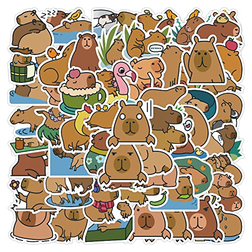 100 Stück Capybara Aufkleber Kawaii Wasserdicht Tier Stickers für Laptop Skateboard Wasserflaschen Scrapbook Gepäck Auto Fahrrad,Vinyl niedliche Wasserschwein Aufkleber für Teenager Erwachsene Kinder 100 Stück Capybara Aufkleber Kawaii Wasserdicht Tier Stickers für Laptop Skateboard Wasserflaschen Scrapbook Gepäck Auto Fahrrad,Vinyl niedliche Wasserschwein Aufkleber für Teenager Erwachsene Kinder von LYLSDSB