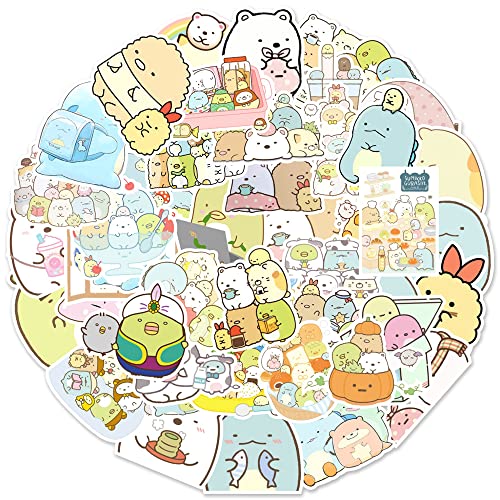 50 Stück Sumikko Gurashi Aufkleber Wasserdichte Cartoon Sticker für Laptop Fahrrad Skateboard Motorrad Gepäck iPhone Computer,Vinyl Cute Anime Aufkleber für Kinder Teenager von LYLSDSB