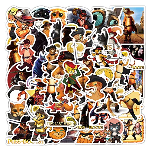 LYLSDSB Puss in Boots Aufkleber 50 Stück Vinyl Cartoon Wasserdicht für Laptop Auto Fahrrad, Niedliche Aufkleber für Kinder Teenager LYLSDSB Puss in Boots Aufkleber 50 Stück Vinyl Cartoon Wasserdicht für Laptop Auto Fahrrad, Niedliche Aufkleber für Kinder Teenager von LYLSDSB
