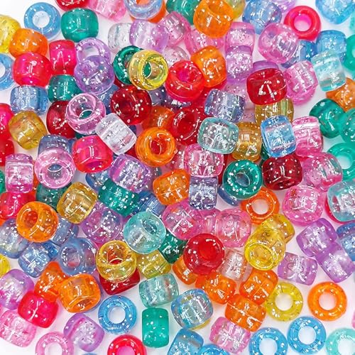 1200 Pony-Perlen, Glitzer-Serie, gemischte Farben, Kandi-Haarperlen, Schmuck-Armbandherstellungs-Set für Mädchen, Bastelarbeiten, Halsketten, Partygeschenke 1200 Pony-Perlen, Glitzer-Serie, gemischte Farben, Kandi-Haarperlen, Schmuck-Armbandherstellungs-Set für Mädchen, Bastelarbeiten, Halsketten, Partygeschenke von LYMOOR