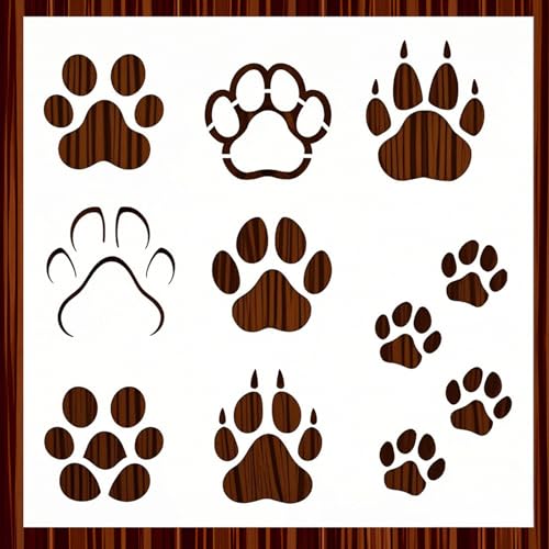 LYMSSESS Große Wandschablonen mit Pfotenabdruck zum Bemalen – Katzen-/Hundepfotenabdruck-Schablonen 30,5 x 30,5 cm – wiederverwendbare Wandschablonen zum Malen auf Holz, Wand, Zement, Heimdekoration LYMSSESS Große Wandschablonen mit Pfotenabdruck zum Bemalen – Katzen-/Hundepfotenabdruck-Schablonen 30,5 x 30,5 cm – wiederverwendbare Wandschablonen zum Malen auf Holz, Wand, Zement, Heimdekoration von LYMSSESS