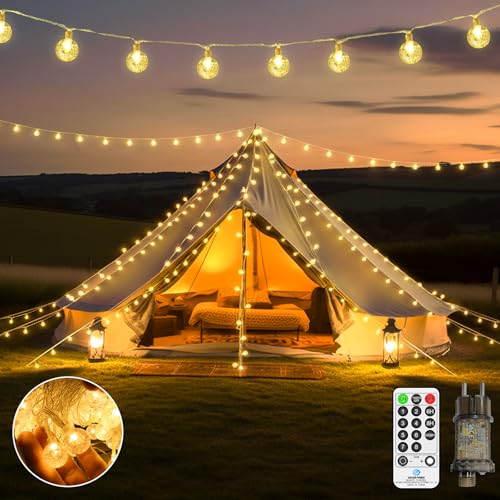 LYNNON 20m 120 LED Lichterkette Kugel Außen mit Stecker Warmweiß Dimmbar Lichterkette Outdoor Wasserdicht 8 Modi für Innen Zimmer Kinderzimmer Balkon Camping Zelt Party Hochzeit Weihnachtsbaum Deko LYNNON 20m 120 LED Lichterkette Kugel Außen mit Stecker Warmweiß Dimmbar Lichterkette Outdoor Wasserdicht 8 Modi für Innen Zimmer Kinderzimmer Balkon Camping Zelt Party Hochzeit Weihnachtsbaum Deko von LYNNON