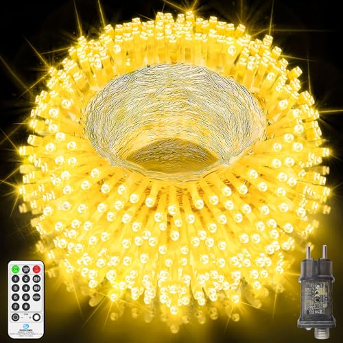 LYNNON 42m 1400 LED Lichterkette Außen Weiß Lichterkette Outdoor Wasserdicht 8 Modi mit Fernbedienung und Timer, Lichterkette Innen für Party Hochzeit Ostern Garten Balkon Weihnachtsbaum deko LYNNON 42m 1400 LED Lichterkette Außen Weiß Lichterkette Outdoor Wasserdicht 8 Modi mit Fernbedienung und Timer, Lichterkette Innen für Party Hochzeit Ostern Garten Balkon Weihnachtsbaum deko von LYNNON