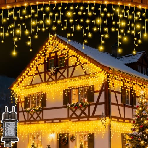 LYNNON Eisregen Lichterkette Außen 640 LED Lichtervorhang 23m Weihnachtsbeleuchtung Innen, Wasserdicht Lichterkette Außen mit 8 Modi Timer für Hochzeit Balkon Haus Weihnachtsdeko, Warmweiß LYNNON Eisregen Lichterkette Außen 640 LED Lichtervorhang 23m Weihnachtsbeleuchtung Innen, Wasserdicht Lichterkette Außen mit 8 Modi Timer für Hochzeit Balkon Haus Weihnachtsdeko, Warmweiß von LYNNON