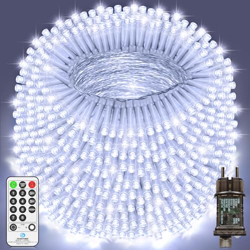 LYNNON LED Lichterkette Außen 30m 1000 LED Lichterkette Innen 8 Modi mit Fernbedienung Timer Outdoor Wasserdicht für Party Hochzeit Garten Balkon Camping Deko(Weiß) von LYNNON