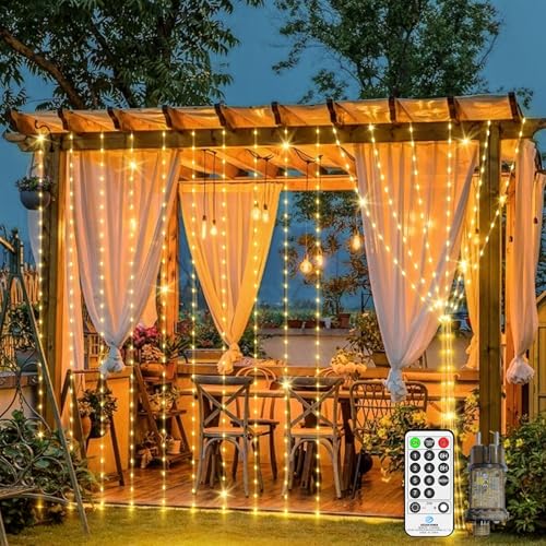 LYNNON Lichtervorhang 3×3m 300 LED Lichterketten Vorhang mit Fernbedienung Wasserdicht Lichterkettenvorhang Innen Außen Deko für Zimmer Kinderzimmer Hochzeit Party Weihnachten Fenster Wand Balkon LYNNON Lichtervorhang 3×3m 300 LED Lichterketten Vorhang mit Fernbedienung Wasserdicht Lichterkettenvorhang Innen Außen Deko für Zimmer Kinderzimmer Hochzeit Party Weihnachten Fenster Wand Balkon von LYNNON