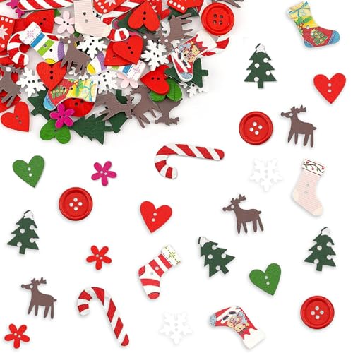 LYNSAN 100 Stück Tischdeko Weihnachten Holz, Streudeko Konfetti, Schneeflocken Deko, Merry Christmas Dekoration, Basteln, Weihnachtsdeko für Neues Jahr, Bunt LYNSAN 100 Stück Tischdeko Weihnachten Holz, Streudeko Konfetti, Schneeflocken Deko, Merry Christmas Dekoration, Basteln, Weihnachtsdeko für Neues Jahr, Bunt von LYNSAN