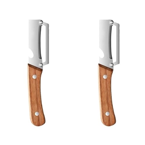 Gemüseschäler mit Holzgriff und Flaschenöffner in der Küche passend zu Edelstahl-Küchenwerkzeugen for verschiedene Gemüse- und Obstsorten(2pc) von LYP-DEINEOMGS