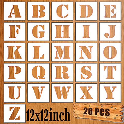 LYPER 12x12 Zoll Letter Schablonen Set, 26 Stück Kunststoff Wiederverwendbare Sprühen Alphabet Stencils Learning Templates Lernvorlagen zum Malen Holzwand Wohnkultur, DIY Bastelprojekte, Familiennamen LYPER 12x12 Zoll Letter Schablonen Set, 26 Stück Kunststoff Wiederverwendbare Sprühen Alphabet Stencils Learning Templates Lernvorlagen zum Malen Holzwand Wohnkultur, DIY Bastelprojekte, Familiennamen von LYPER