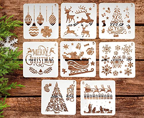 LYPER 8 Stück Schablonen Weihnachten, Wiederverwendbarer Kunststoff Weihnachts schablonen Zeichnung Malerei Set, Xmas Stencil Schablonen für Scrapbooking Fotoalbum, DIY Geschenkkarten,Geschenke Kinder LYPER 8 Stück Schablonen Weihnachten, Wiederverwendbarer Kunststoff Weihnachts schablonen Zeichnung Malerei Set, Xmas Stencil Schablonen für Scrapbooking Fotoalbum, DIY Geschenkkarten,Geschenke Kinder von LYPER