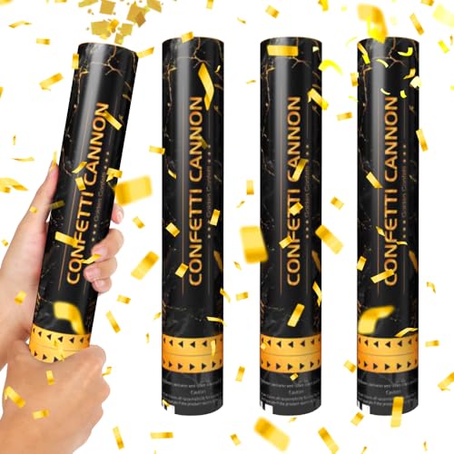 LYPPUL 4 Stück Konfettikanonen, Party Popper Konfetti Kanone, Konfetti Shooter, 5-8m Effekthöhe, Konfettikanone xxl, Handheld konfetti Poppers Für Hochzeit, Geburtstag, Babyparty, Absolvent, Party LYPPUL 4 Stück Konfettikanonen, Party Popper Konfetti Kanone, Konfetti Shooter, 5-8m Effekthöhe, Konfettikanone xxl, Handheld konfetti Poppers Für Hochzeit, Geburtstag, Babyparty, Absolvent, Party von LYPPUL